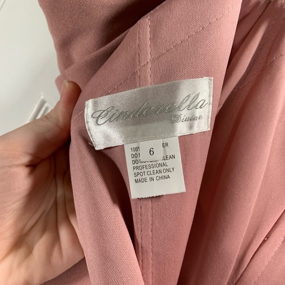 Cinderella Divine Bridesmaids Dress Women's 6 Rose Sweetheart Neckline Slit - Picture 10 of 14